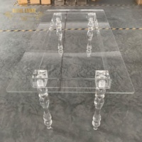 Fabrik Großhandel Kristall Transparent Acryl Esstisch Rechteckiger Braut tisch für Event Dekor