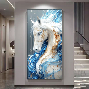 <span class=keywords><strong>Peinture</strong></span> diamantée personnalisée de haute qualité et de luxe à LED brillante <span class=keywords><strong>peinture</strong></span> décorative pour le salon Blue Horse Home Wall Art - Product Image 4