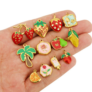 Colgante de acero inoxidable con forma de fruta, formas mixtas para hacer pendientes, accesorios de joyería DIY - Product Image 4