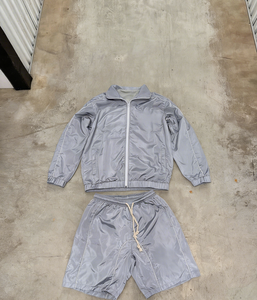 Conjunto Deportivo para Hombre al por Mayor, 2 Piezas, Chaqueta con Cremallera y Pantalones Cortos Deportivos, Ropa Deportiva con Logotipo Personalizado, Atuendo Informal Ligero - Product Image 4