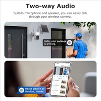 Système de Caméras Solaires 3MP pour Maison, Kit 2 Caméras Extérieures WiFi, Ensemble de Caméras de Sécurité Solaires avec Audio Bidirectionnel, Sans Frais, Toujours Gratuit ST-WRK02
