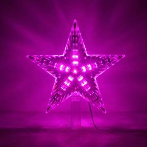 Décor de sommet d'arbre de Noël en forme d'étoile - Fonctionne à piles avec lumière LED pour arbres de Noël intérieurs/extérieurs, décoration festive pour fêtes de fin d'année - Product Image 4