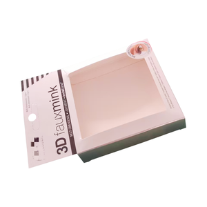 Scatola per Imballaggio Personalizzata Premium in Carta Argentata Ecologica e Resistente per Ciglia Finte con Foro Rotondo per Appendere - Product Image 2