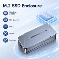 Mini Carcasa para SSD NVMe M.2 2230, Sin Herramientas, 10Gbps, Tipo-C, Chip JMS583, Caja Externa de Aluminio para Disco Duro, Portátil, 2TB