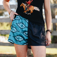 Celana pendek rugbi dua nada kustom Camo Country celana pendek berkaki wanita grosir pabrik