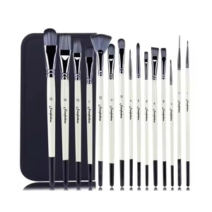 Rifornimenti di arte 15Pcs Pennello Set Manici In Legno Professionale Spazzole di Pittura Kit per Olio Acrilici Acquerello Gouache - Product Image 1