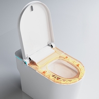 Toilette intelligente japonaise de luxe monobloc avec bidet intégré, chasse d'eau siphonique, en céramique, automatique et télécommandée