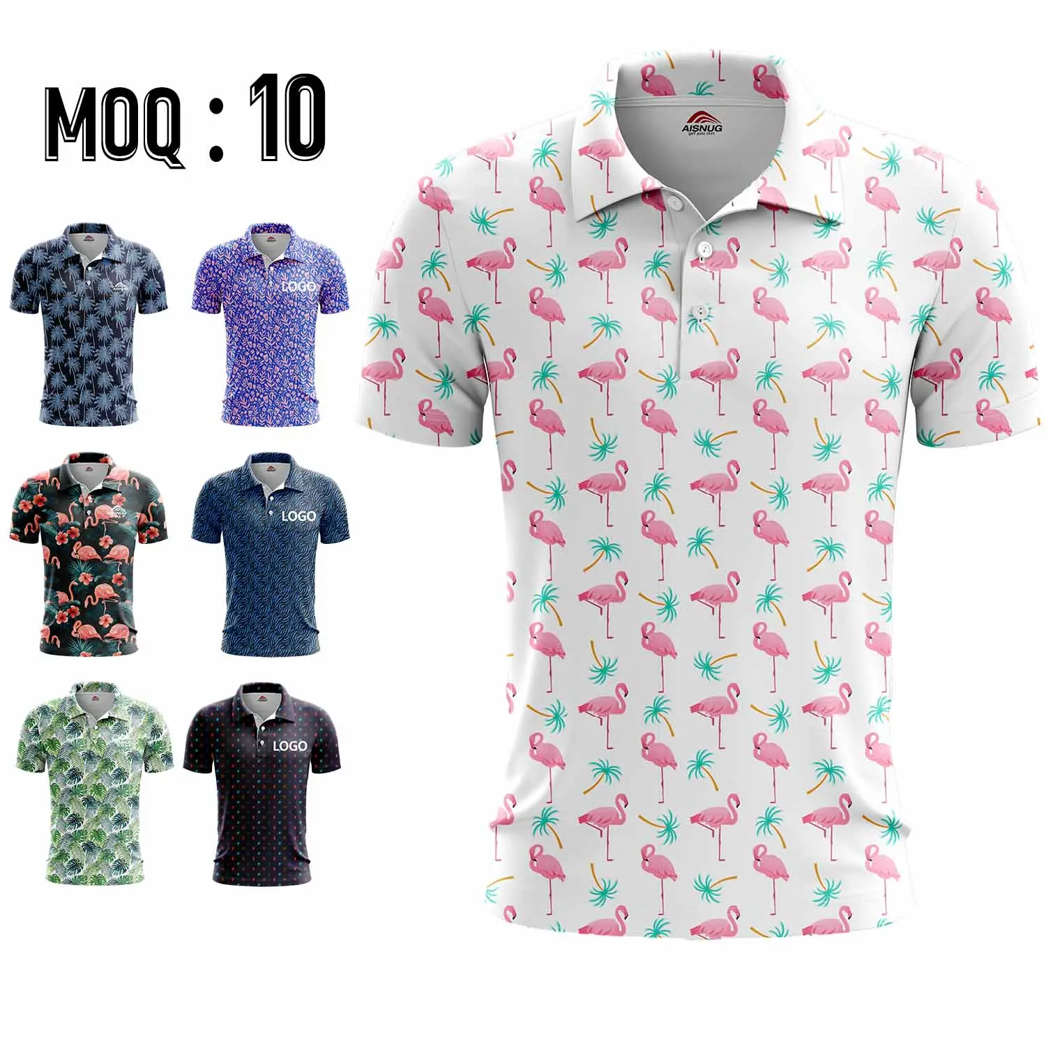 Men's Summer Playeras Polo T-shirt Golf Customizablel Sublimation Polyester Spandex Golf Polo Shirts