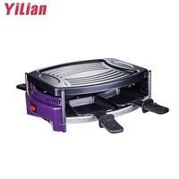 Elektrischer Stahl-Raclette-Grill für 4 Personen, Ideal für Kleine Zusammenkünfte