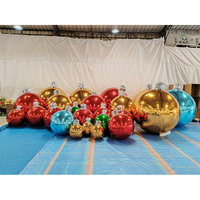 Ornements de Noël de luxe Offre Spéciale boules de miroir rouges géantes boules de décorations de Noël pliables pour la maison
