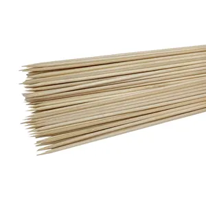 Barbecue Bamboo Sticks Large Bamboo Bbq Wood Stick Skewer 40 Cm Long Hot Dog Bamboo Barbecue Sticks