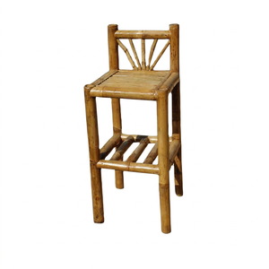 Dekor Asia Pouf rond moderne en bambou, tabouret de bar réglable 45x45x110cm Modèle BF 10 pour la maison, le salon et l'extérieur - Product Image 1