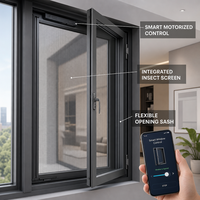 Fenêtre à battant et porte coulissante en aluminium à rupture de pont thermique et double vitrage insonorisé pour la rénovation d'appartements, bureaux et hôtels