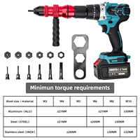 VEROGO Outil industriel pour écrous à riveter M3-M10, adaptateur de perceuse électrique, tête de pistolet à rivets automatique, 6 embouts de mandrin pour outils électriques