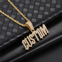 TikTok Viral Hip-hop Accessoires Bijoux Nouveau Hip Hop Pendentif En Laiton Glacé CZ Piège Police Personnalisé Lettre Nom Collier pour Hommes