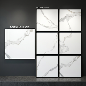Azulejos de Porcelana Esmaltada de Alto Brillo Colorado Blanco 800x800mm, Inspirados en Granito, para Pisos Contemporáneos - Product Image 5