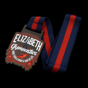 Medalla Olímpica de diseño personalizado de Venta caliente medallón deportivo de gimnasia Medallas de Metal con cinta - Product Image 1