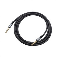 Kabel Audio TRS 10ft 6.35mm Langsung dari Pabrik OEM, Berlapis Emas, Cangkang Aluminium, Jalinan Dua Warna, Foil OFC untuk Mikrofon Speaker