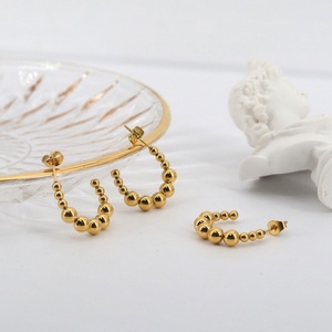 Vintage Waterproof Stainless Steel Classic <b>14k</b> 18k PVD <b>Gold</b> Plated <b>Earrings</b> Jewelry Women Fashion <b>Earrings</b> for Women - Product Image 1