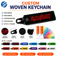Porte-clés tissé personnalisé avec mousqueton, porte-clés promotionnel en acier inoxydable OEM pour cadeaux d'affaires