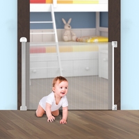 PRODIGY SG020 Barrière coulissante horizontale pour animaux de compagnie, rectangulaire, moderne, en plastique, rétractable, réglable, durable, facile à assembler, sécurisée pour les escaliers