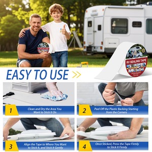 Cinta selladora de butilo blanca para techos de caravanas, resistente a los rayos UV, impermeable y a prueba de intemperie, para reparación de fugas en caravanas, remolques y barcos, precio al por mayor. - Product Image 3