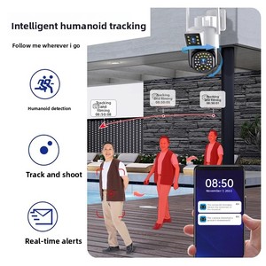 Caméra extérieure intelligente pour la maison, 360°, enregistrement vidéo sans angle mort, connectivité à distance par smartphone, surveillance HD sans fil - Product Image 3