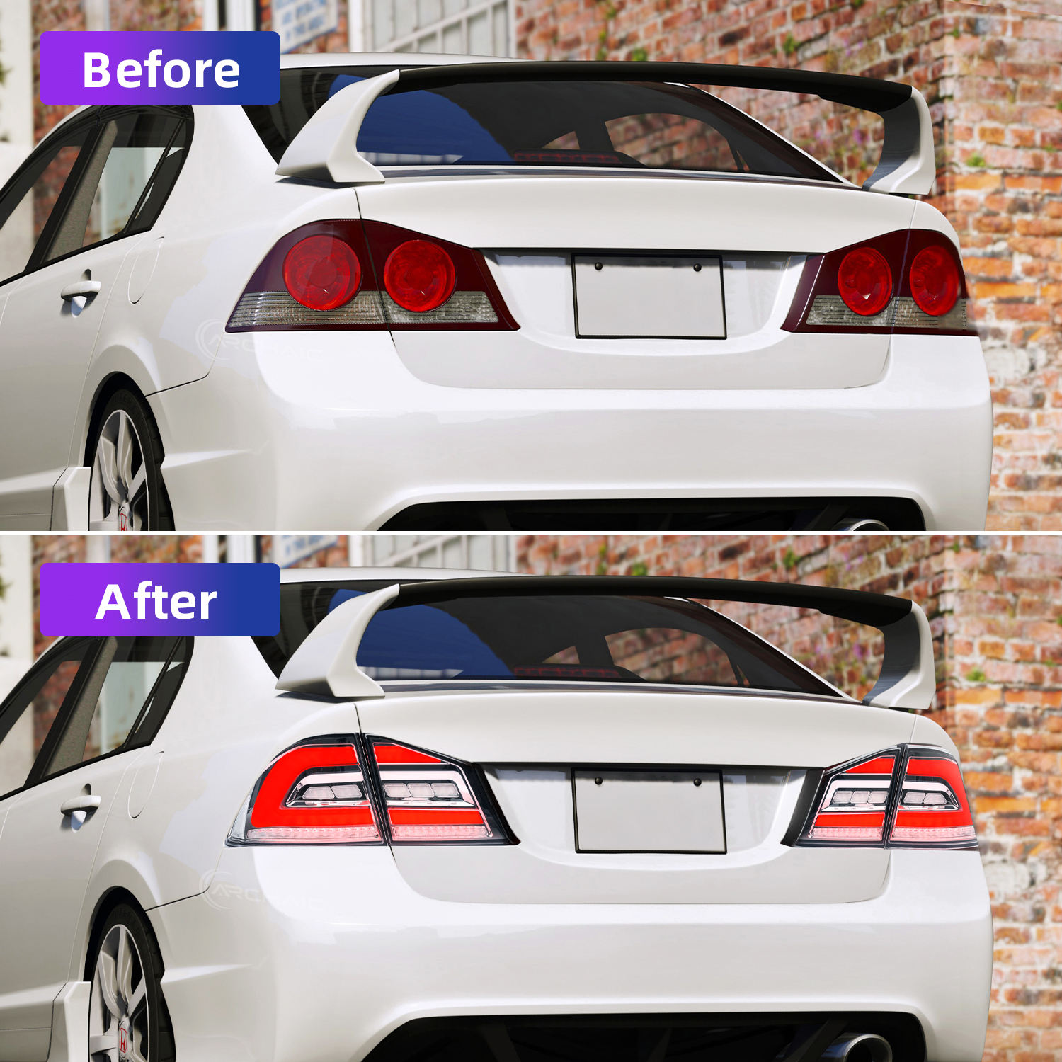 clear tail lights honda civic