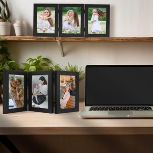 <span class=keywords><strong>Cadre</strong></span> <span class=keywords><strong>photo</strong></span> <span class=keywords><strong>triple</strong></span> articulé S&L 5x7 en bois, avec verre véritable, 3 ouvertures, pour collage de bureau, décoration intérieure - Product Image 6