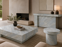 Dalles de marbre bleu Fendi avec veinage bleu pour vanités de salle de bain, lavabos en pierre, revêtements de sol de hall, escaliers, îlots de cuisine