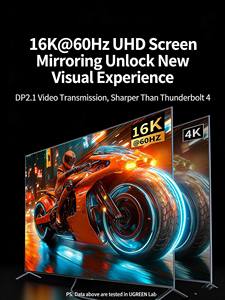 สายเคเบิล UGREEN Thunderbolt 5 USB-C to USB-C รองรับกำลังไฟ 240W PD แสดงผล 16K@60Hz สำหรับแล็ปท็อป โน้ตบุ๊ก คอมพิวเตอร์ - Product Image 4