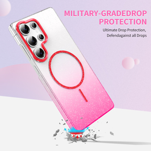 Funda Magnética con Brillantina Inalámbrica para <span class=keywords><strong>Samsung</strong></span> S25 Ultra S24 S23 Plus S22, Cubierta Protectora a Prueba de Golpes para Móvil - Product Image 3