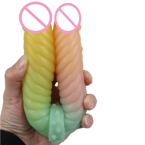 LUUK 30 cm Super Flexible Caoutchouc Coq Liquide Silicone Sex Game Jouet Gode Double Terminé Pénis pour <span class=keywords><strong>Lesbienne</strong></span> Adulte Jouet - Product Image 1