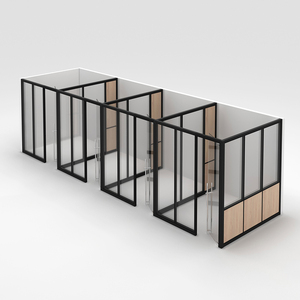 Pared divisoria de vidrio de oficina moderna personalizada con perfil de aluminio para diseño de interiores - Product Image 1