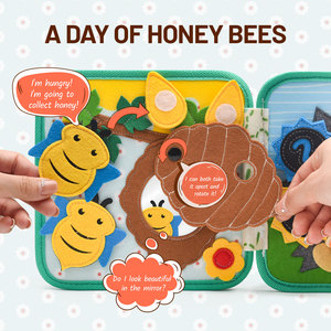 Jouet éducatif Montessori personnalisé en gros pour enfants, développe les talents et les capacités, <span class=keywords><strong>livre</strong></span> silencieux classique en feutrine - Product Image 5
