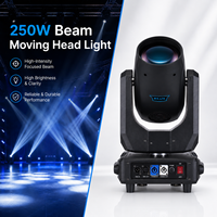 Luz Móvil de Cabeza Beam de 250W 8R, 18 Canales DMX512, Panorámica de 16 Bits 540 °   Inclinación 250 °   Prisma Gobo Frost CRI90 IP20 para Conciertos, Clubes y Teatros