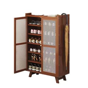 Scarpiera in bambù multistrato in stile nordico di lusso <span class=keywords><strong>moderno</strong></span> con portaoggetti e portaombrelli - Product Image 1