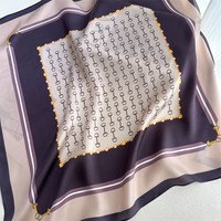 Foulard carré 100 % soie de mûrier pour femme 50x50cm, motif géométrique, impression numérique personnalisable, ourlet fait main, accessoire