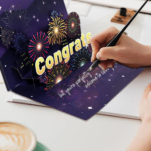Thiệp chúc mừng sinh nhật giấy thủ công gấp gọn có cắt laser 3D - kèm đèn và nhạc pháo hoa - Product Image 3