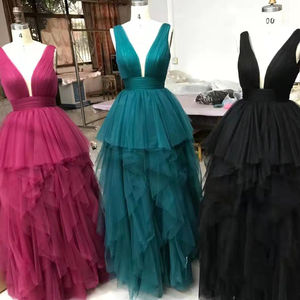 Robes <span class=keywords><strong>de</strong></span> bal en tulle vert, violet et noir, grande taille, couleur unie, Vestidos <span class=keywords><strong>De</strong></span> Fiesta, volants, appliques, robe <span class=keywords><strong>de</strong></span> princesse naturelle - Product Image 4