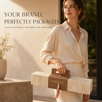 Coffret Cadeau Rigide Haut de Gamme Personnalisé à Motif Marbre avec Poignée à Pompon et Bande Tressée en Liège, Emballage Couleur Personnalisée pour Bijoux et Mariages
