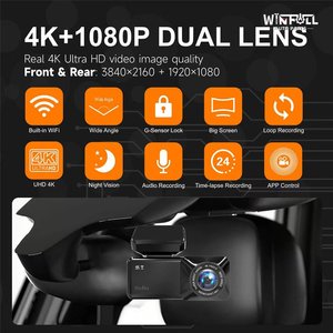 Cámara para Coche 4K con WiFi 5.8G Integrado, Mini Cámara Delantera con Visión Nocturna Superior, Grabación en Bucle, Sensor G, Monitor de Estacionamiento 24H, 1 Año de Garantía - Product Image 5