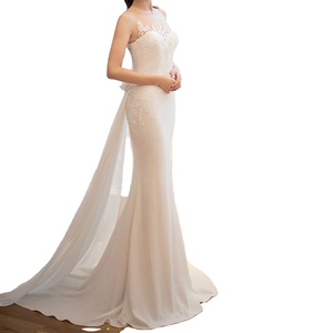 S332 2024 невесты Vestido De Noiva белое кружевное бальное платье с открытой спиной Русалка Свадебные платья - Product Image 2