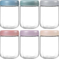 Stoples Kaca Anti Lembab Desain Modern Tutup Putar 150mL untuk Dapur, Makanan, Kacang, Camilan, Bumbu, Teh, Kopi, Biji-bijian