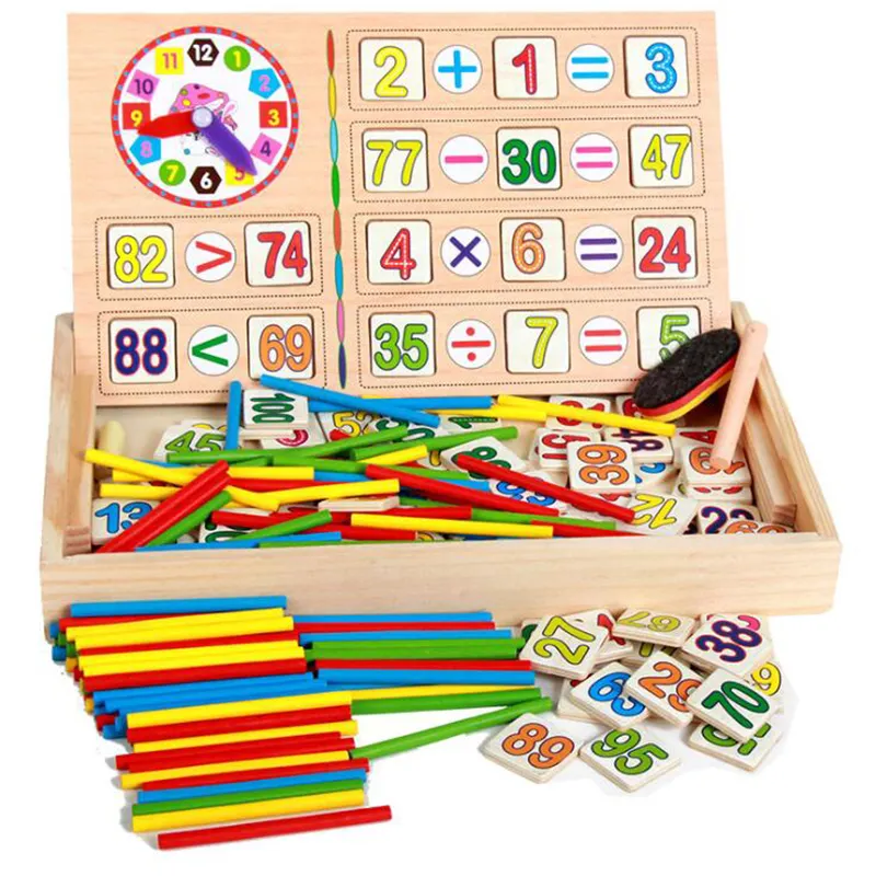 Erken çocukluk eğitimi matematik toplama ve çıkarma şekli sopa eğitim yardımcı oyunu oyuncak ahşap oyuncaklar