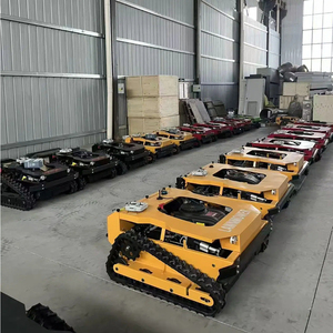 Vibrant Red Remote Control Diesel Crawler Mower 4WD <b>Gasoline</b> 22HP for Steep Hillside Brush Cutting and Slope Landscaping - Product Image 4