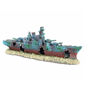 Nieuw Aquarium Schip Wrak Ornament Torpedobootjager Marine Oorlog Boot Aquarium Grot Decor - Product Image 5