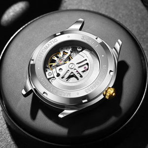 Montre mécanique automatique LIGE LG6833 en acier inoxydable, cadran bleu or blanc, squelette, tourbillon, montre de luxe pour homme - Product Image 3