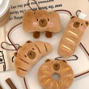 Gantungan Kunci Boneka Kapibara Lucu-Kawaii Foodie dari Katun untuk Dekorasi Tas - Product Image 4
