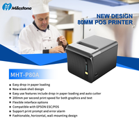 Imprimante thermique professionnelle Milestone MHT-P80A 80 mm, modèle de bureau, impression rapide, multi-interface, stock pour factures, reçus, billets